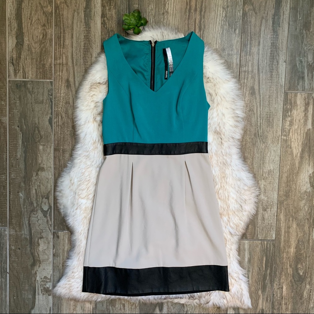 KENSIE | NWOT Colorblock Vegan Leather Dress - Picture 5 of 11